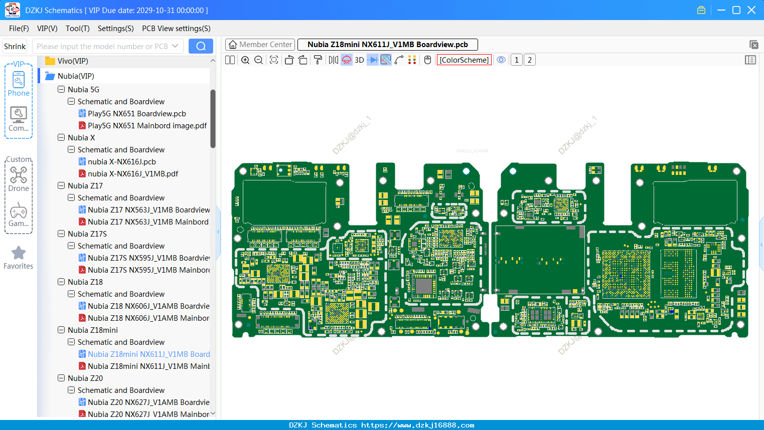Nubia Z18mini NX611J_V1MB Boardview